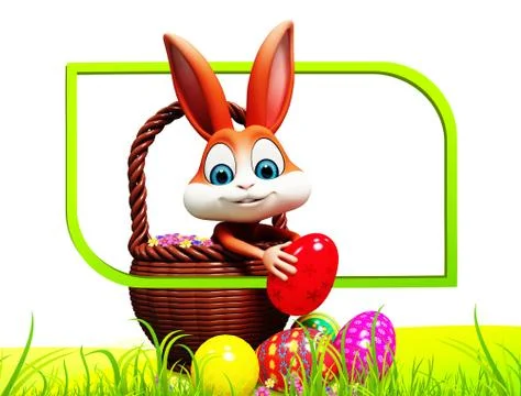 Easter bunny with sign Stock Illustration