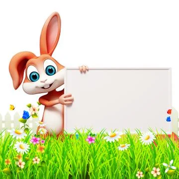 Easter bunny with sign Stock-Illustration