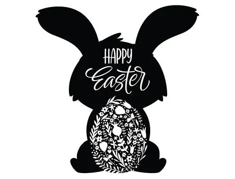 EASTER BUNNY SILHOUETTE Stock Illustration