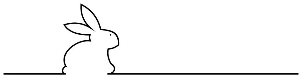 Easter Bunny sitting vector in Black. Isolated background. Stockillustratie