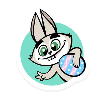 Easter Bunny Sticker Stock Illustration