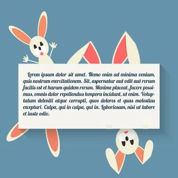 Easter bunny in style flat Stock Illustration