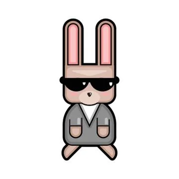 Easter Bunny With Sunglasses Illustrazione stock
