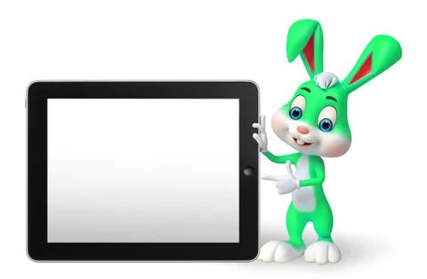 Easter bunny with tab Stock Illustration