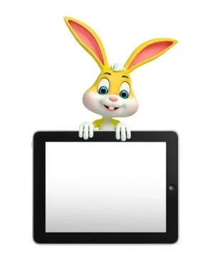 Easter bunny with tab Stock Illustration