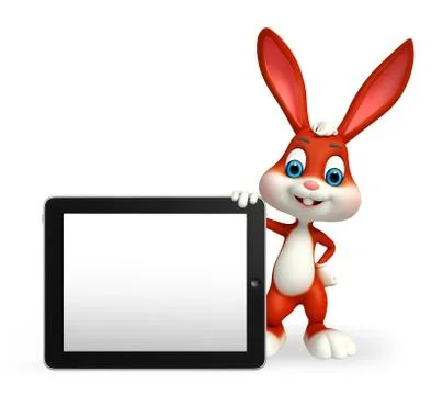 Easter bunny with tab Stock Illustration
