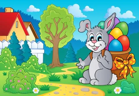Easter bunny theme image - illustration. Illustrazione stock