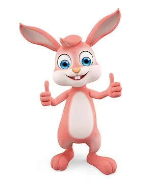 Easter Bunny with thumbs up pose Stock Illustration