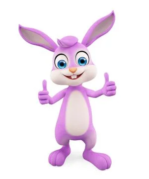 Easter Bunny with thumbs up pose Illustrazione stock