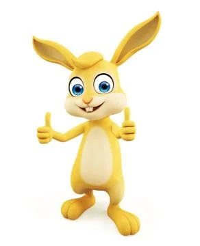 Easter Bunny with thumbs up pose Stock Illustration