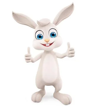 Easter Bunny with thumbs up pose Stock Illustration