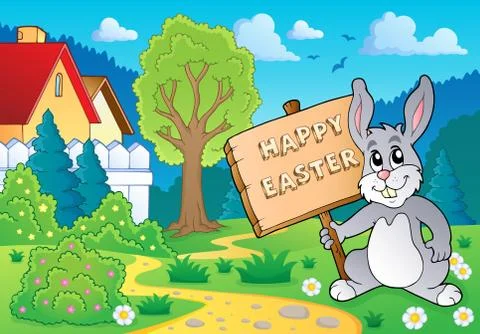 Easter bunny topic image - illustration. Stock Illustration