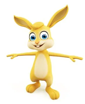 Easter Bunny with Tpose Stock Illustration