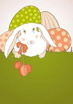 Easter Bunny with tulips Stockillustratie