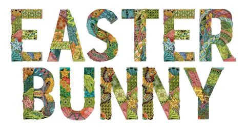 Easter bunny. Vector decorative zentangle object Stock Illustration