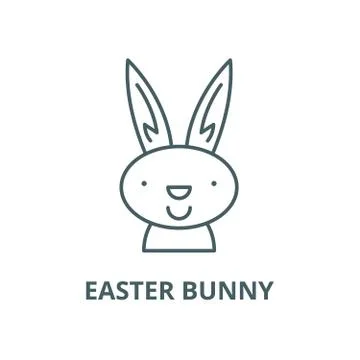 Easter bunny vector line icon, linear concept, outline sign, symbol Stockillustratie