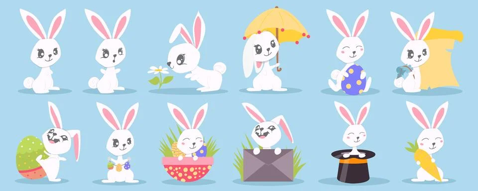 Easter Bunny Vector Set Illustrazione stock