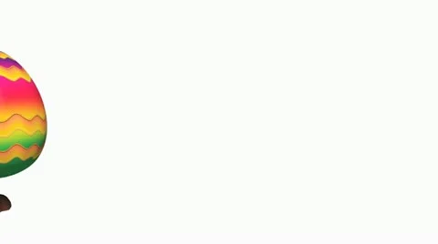 Easter Bunny walking with a big egg and alpha channel Stock Footage 21990360