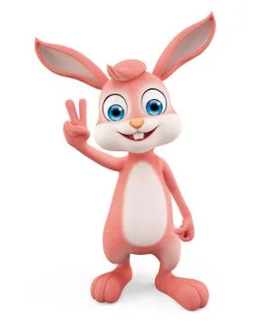 Easter Bunny with win pose Illustrazione stock