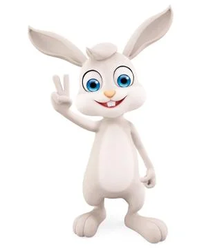 Easter Bunny with winning pose Stock Illustration