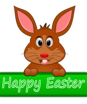 Easter bunny wishing happy easter Stock Illustration