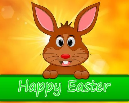 Easter bunny wishing happy easter Stock Illustration