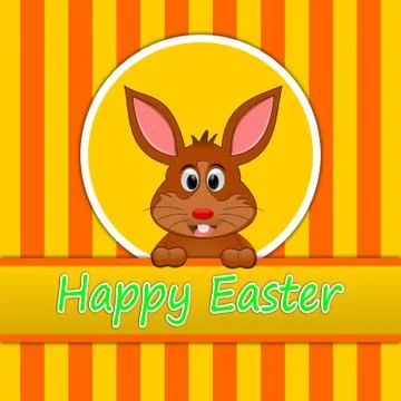 Easter bunny wishing happy easter Stock Illustration