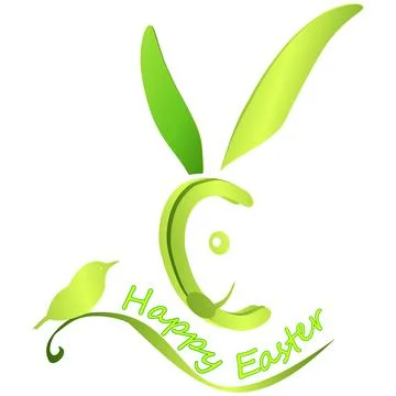 Easter bunny wishing happy easter – illustration Stock Illustration
