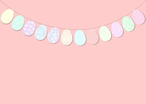 Easter bunting decoration Stock Illustration