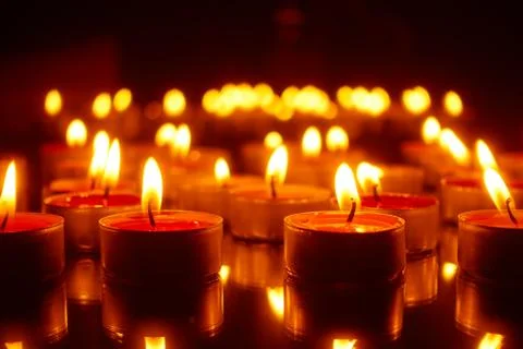 Easter - burning candles Stock Photos