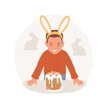 Easter cake abstract concept vector illustration. Stock Illustration