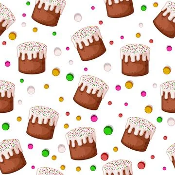 Easter cake background seamless Stock Illustration