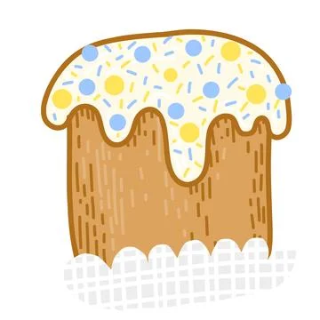 Easter cake, baked bread for the holiday Stock Illustration