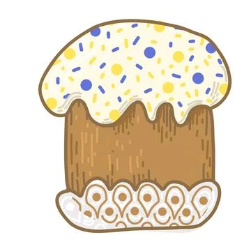 Easter cake, baked bread for the holiday Stock Illustration
