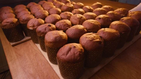 Easter cake baked in the oven. Stock Footage 123649600