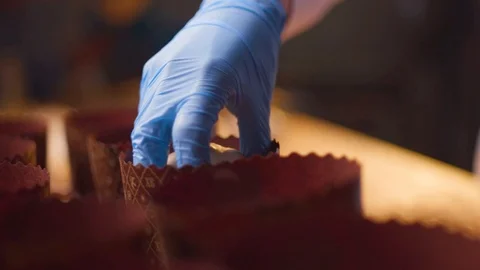 Easter cake baked in the oven. Stock Footage 123649757