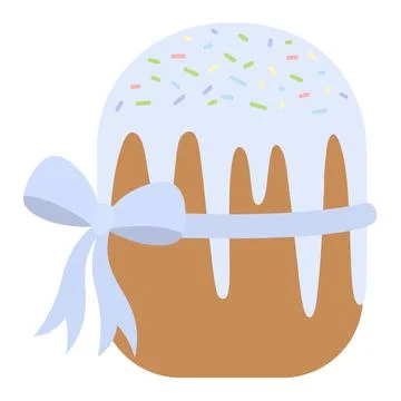 Easter cake. Baking is covered with blue icing. Stock Illustration