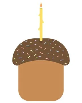 Easter cake. Baking covered with chocolate icing. Stock Illustration