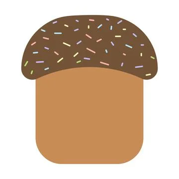 Easter cake. Baking covered with chocolate icing. Stock Illustration