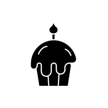 Easter cake black icon, vector sign on isolated background. Easter cake concept Illustrazione stock