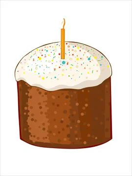 Easter cake with a candle. Illustrazione stock