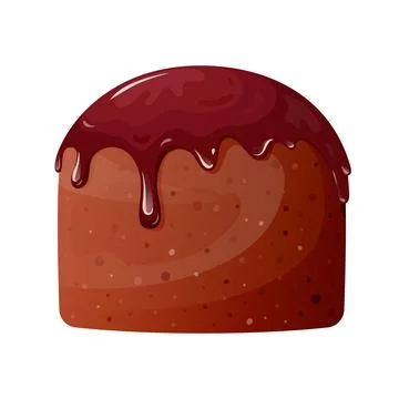 Easter cake chocolate icing glaze bake cartoon Stock Illustration