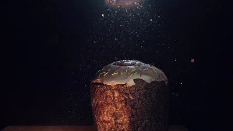 Easter cake close up shot Video stock 258838060