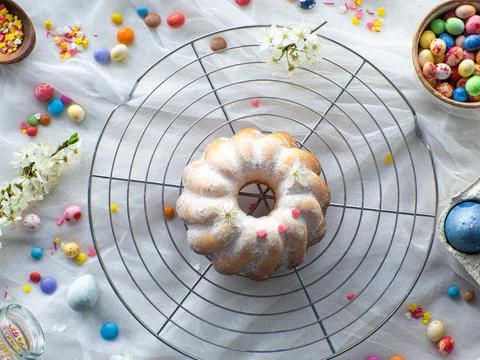 Easter cake decorating Stock Photos