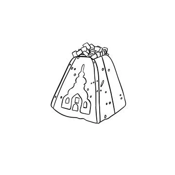 Easter cake for Easter with a pattern of the church Stock Illustration