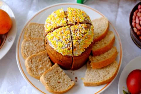 Easter cake, egg Stock Photos