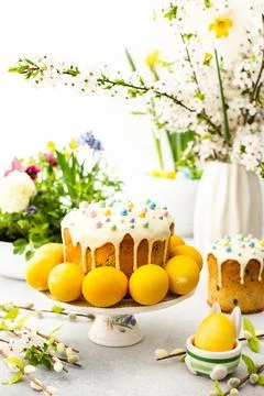 Easter cake with eggs Stock Photos