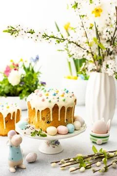 Easter cake with eggs Stock Photos
