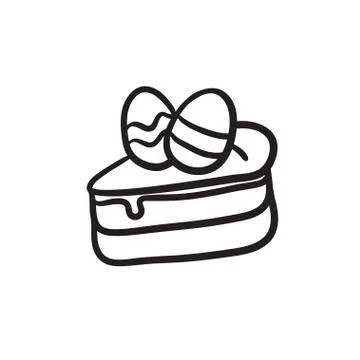 Easter cake with eggs sketch icon Illustrazione stock