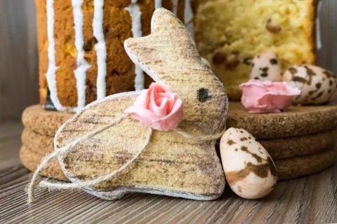 Easter cake. Gingerbread in the form of a chicken. Stock Photos